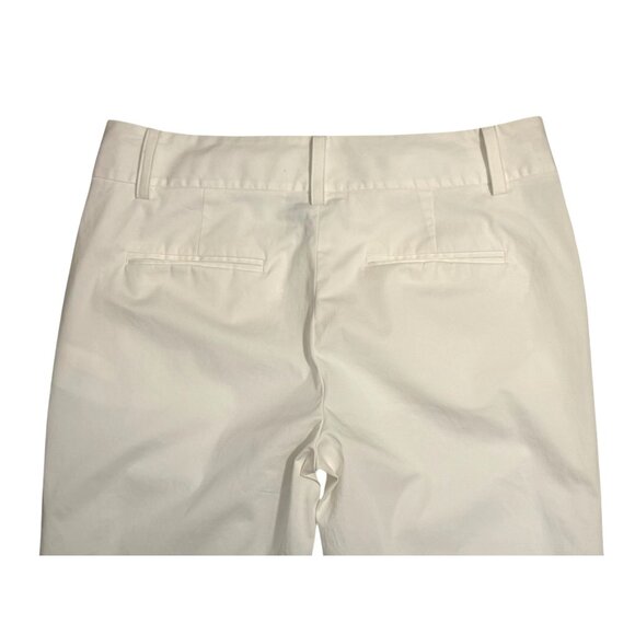 DKNY White Crop Capri Ankle Pants Slacks Size 6 Pockets Office Cropped Cotton - Picture 6 of 10